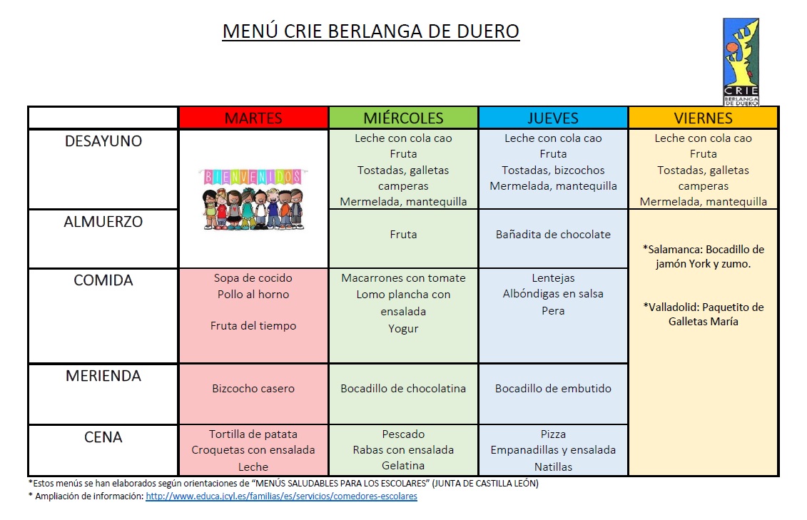 Menú CRIE 25 26