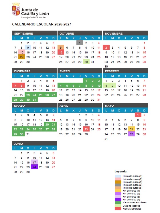 Calendario escolar 26 27